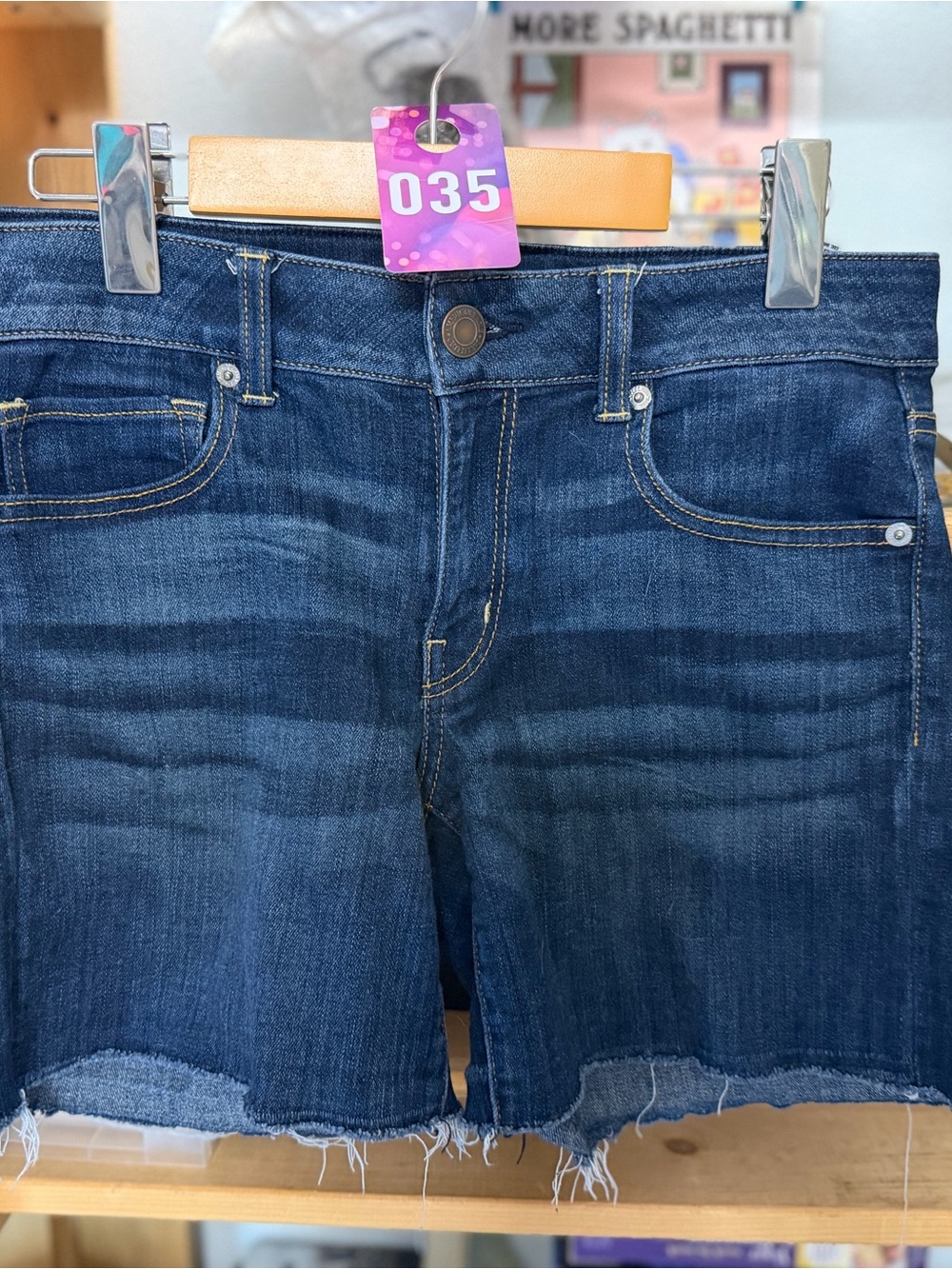 American Eagle Outfitters Dark Blue Denim Cutoff Shorts